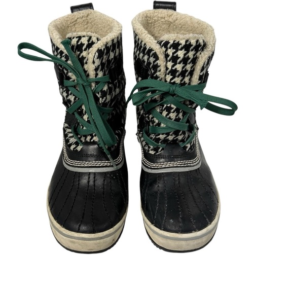 Sorel Tivoli Tweed Waterproof Ankle Winter Boots size 7 Houndstooth NL1627-068 - Picture 2 of 10